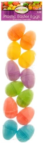 Plastic Easter Eggs with Glitter 12pcs
