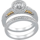 14K Two Tone Gold Diamond Bridal Engagement Ring