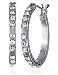T Tahari Small Crystal Hoop Earrings
