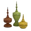 Set of 3 Distressed Decorative Brightly Colored Finial Table Top Decor - 20"