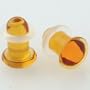 Pair of Glass Single Flared Solid Plugs: 6g Honey
