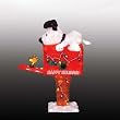 36" Animated Tinsel Peanuts Snoopy On Mailbox Lighted 3-D Christmas Yard Art