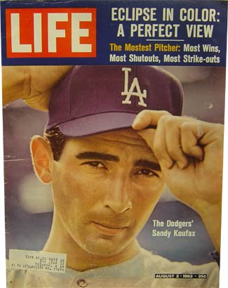 Sandy Koufax 1963 Life Magazine - Sports Memorabilia