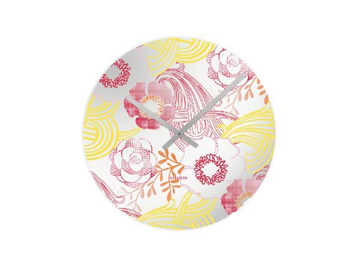 Present Time UK Karlsson Wanduhr Indian Summer Flower, Glas