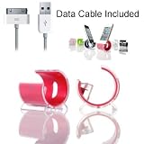 Sinjimoru Sync Stand Dock Cradle Holder with USB Cable for iPhone 4, 4S, 3G, 3GS, and iPod (VIVID PINK)
