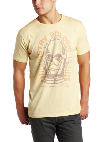 Junk Food Clothing Men's C3PO Stay Golden Short Sleeve Vintage Crew Neck T-Shirt