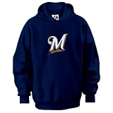 Milwaukee Brewers Majestic Athletic Navy Tek Patch Hooded Sweatshirt