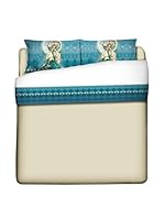 Tele d'autore by MANIFATTURE COTONIERE Juego De Sábanas Mucha-La Luna (Turquesa/Beige)