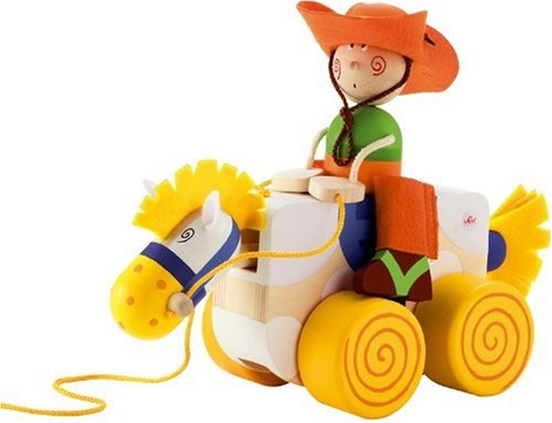 Sevi Eco-Friendly Pull Along Toy, Cowboy