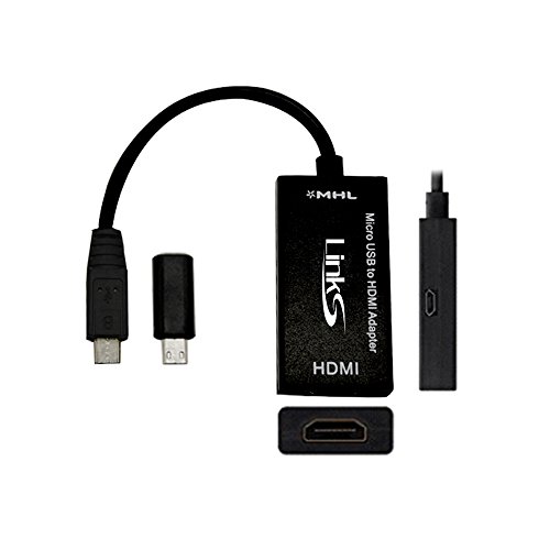 LinkS Micro USB to HDMI MHL cable +Micro 5pin to 11pin adapter + 3 Feet Charging Cable in Black Kit-(Compatible with any MHL enable smartphones and tablets) (Adapter kit)