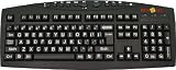 Keys-U-See Lg Print Kybd, Black KB w/White, USB
