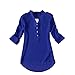 Coromose® Women V-neck Chiffon Long Sleeve Shirt Blouse