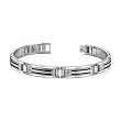 Sleek Mens Stainless Steel Bracelet with 18 Karat Gold Rivets