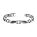 Sleek Mens Stainless Steel Bracelet with 18 Karat Gold Rivets
