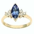 14K Yellow Gold Tanzanite and Diamond Ring