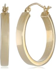 10k Yellow Gold High Polish 3mm Flat Hoop Earrings
