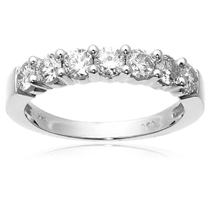 Diamond Ring - 14k White Gold Round 7-Stone Ring