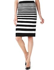 Striped Knee Length Pencil Skirt