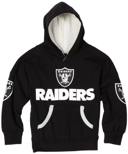 NFL Boys' Oakland Raiders Qb Jersey Hoodie - R16Ntt03 (Black, 4)