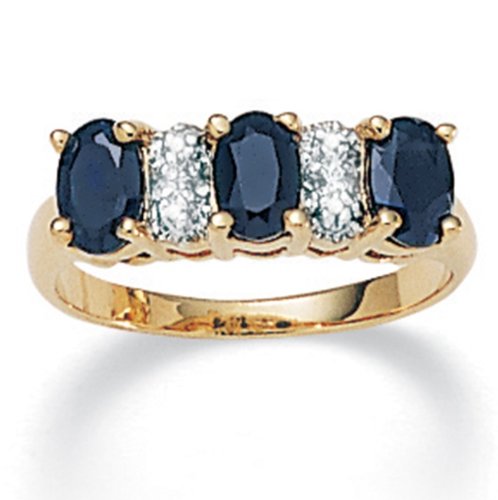 Best Blue Sapphire & Diamond Accent 18k Gold over Sterling Silver Ring Guides