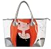 Laurex Clear Tote Bag -Sweet Girl Printed Tote Bag, Metallic Silver