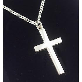 Sterling Silver Cross Necklace Christening Gift