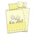 Herding 269589063 Kleinkinderbettw�sche Lara "Schaf", 40 x 60 cm + 100 x 135 cm, Biber / Flanell