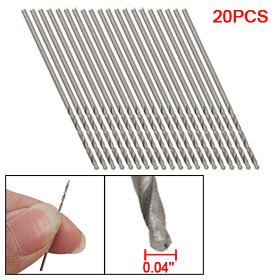 20 Pcs HSS Straight Shank 1mm Dia Spiral Twist Drill Bit