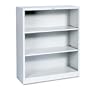 Metal Bookcase, 41"" High, Two Adjustable, One Fixed Shelf, Light Gray (HONS42ABCQ)