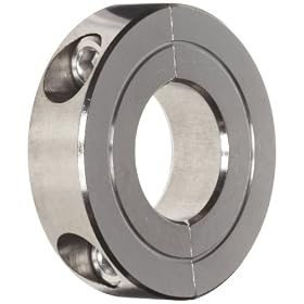 Climax Metal H2C-062-S Shaft Collar, Stainless Steel, Two Piece , Clamp Style, 5/8" Bore, 1-1/2" OD, 13/32" Wide, With 10-32 Clamp Screw