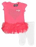 Hurley Toddler Girls Coral Sunset Top & White Capri Legging 2Pc Set, 12 Mos