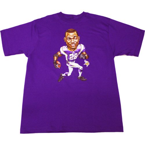 Minnesota Vikings Adrian Peterson #28 Caricature Men's T-Shirt, X-Large