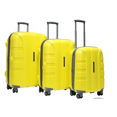 Rapture 3 Piece Expandable Hardside Luggage Set Color: Yellow