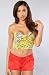 Motel The Hillary Crop Top in Yellow Ditsy Floral Print,Tops (Sleeveless) for Women, Medium,Yellow Multi