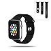 Apple Watch Band - ZCGYLP Sport Style Replacement iWatch Strap Soft Silicone for Apple Wrist Smart Watch (38mm Models, Classic Black)