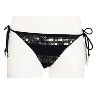 Buy JUICY COUTURE Ladies Y24405 Black Sequin String Bikini Bottom, Small