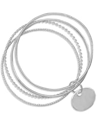 4 Bangle Bracelets with an Oval Tag