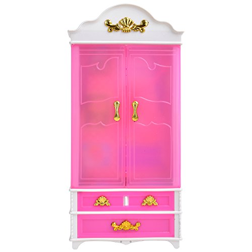 Fashion Bedroom Furniture DollHouse Accessories Wardrobe For Barbie