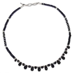 Fashion Necklace Sterling Silver Gemstone Jewelry 18.5 inches (gnklc305)
