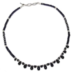 Fashion Necklace Sterling Silver Gemstone Jewelry 18.5 inches (gnklc305) by