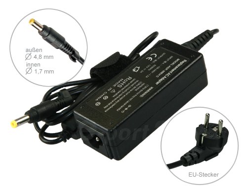 36W Adaptateur chargeur secteur AC Adapter pour ordinateur portable Asus Eee PC 1000HE. Avec câble d’alimentation standard européen. De e-port24®