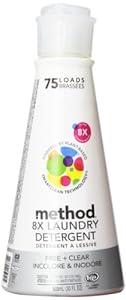 Method 8x Concentrated Laundry Detergent, 75 Loads, Free & Clear 30 Fluid Ounce