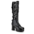 Womens Black Gothic Boots 3 3/4 Inch Sexy Knee Boot