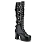 Womens Black Gothic Boots 3 3/4 Inch Sexy Knee Boot