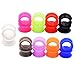 Longbeauty 9 Pair Silicone Ear Skins Gauges Plugs Expander Tunnels-Soft Flesh Tunnels 20MM 9 Colors