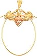 14K Two Tone Gold Claddagh Charm Holder