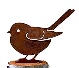 Elegant Garden Design Baby Fat Chickadee, Steel Silhouette with Rusty Patina