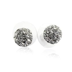 Clear Crystal Ball Stud Earrings Fashion Jewelry