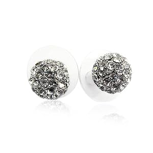 Clear Crystal Ball Stud Earrings Fashion Jewelry
