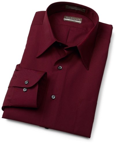 Buy Van Heusen Men's Long Sleeve Wrinkle Free Poplin Fitted Solid Shirt, Deep Red, 16 34/35 online at Discounted New and Used prices. Delivered to your door with Childrens Toyshop.com